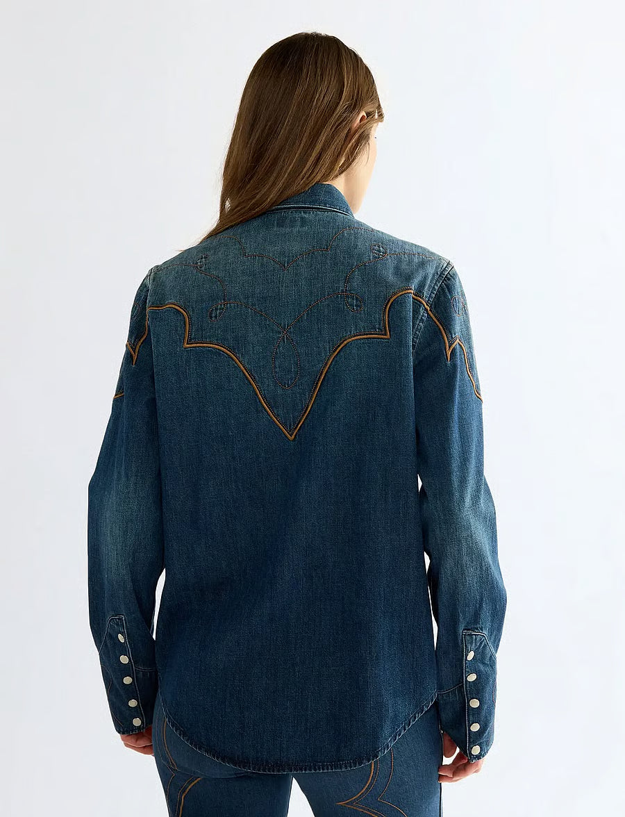 Wrangler - Western Yoke Skjorte - Saloon Shadow