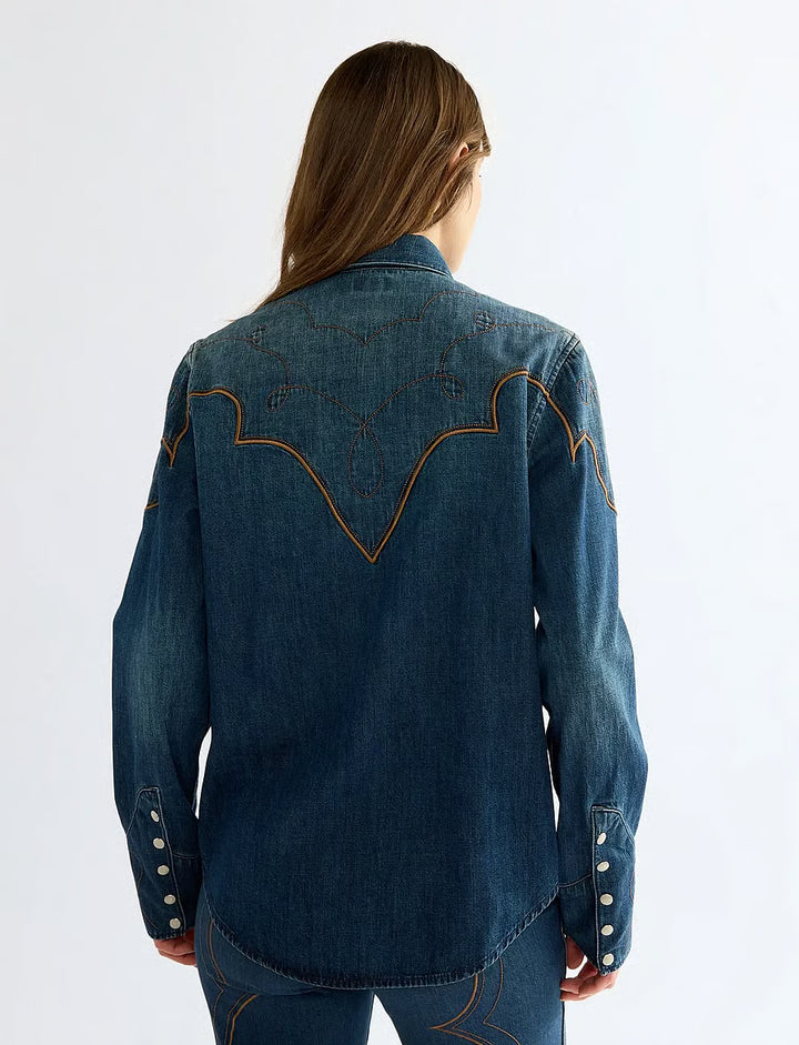 Wrangler - Western Yoke Skjorte - Saloon Shadow