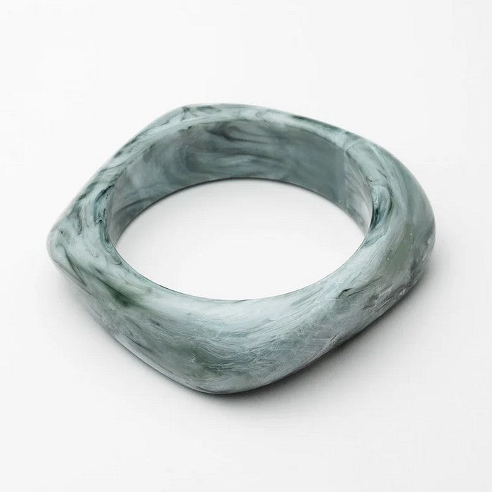 Bow 19 - Big square armbånd - Green Marble