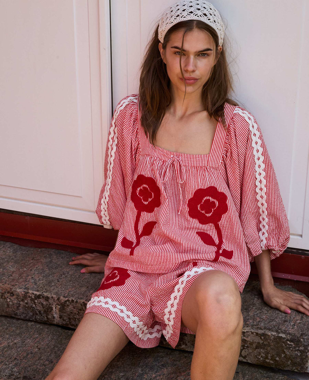 Sissel Edelbo - Abelone Top - Red Flower