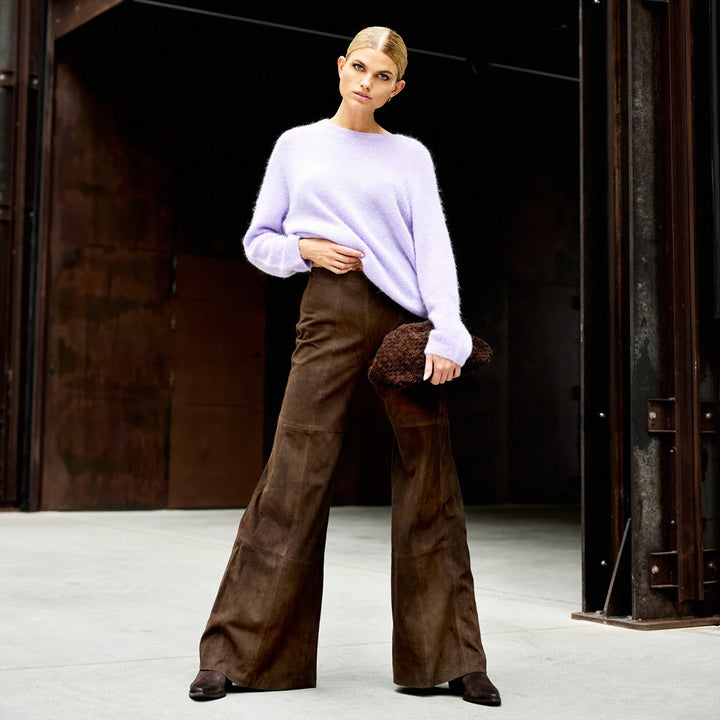 Depeche - Adiva Suede Culotte Wide Leg - Dusty Brown