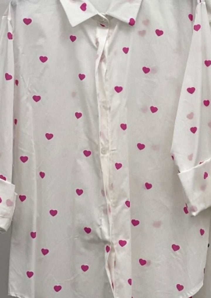 Amaze - Vivian Skjorte - Pink Heart - Onesize