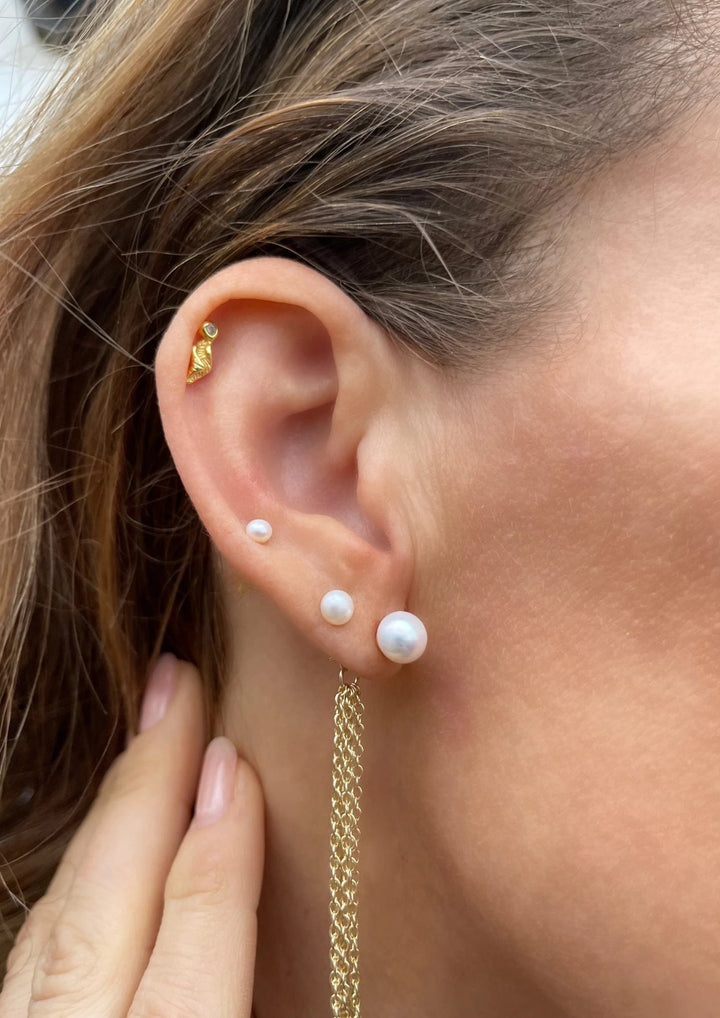 Andcopenhagen - Charlotte Pearl kæde Øreringe - Guld