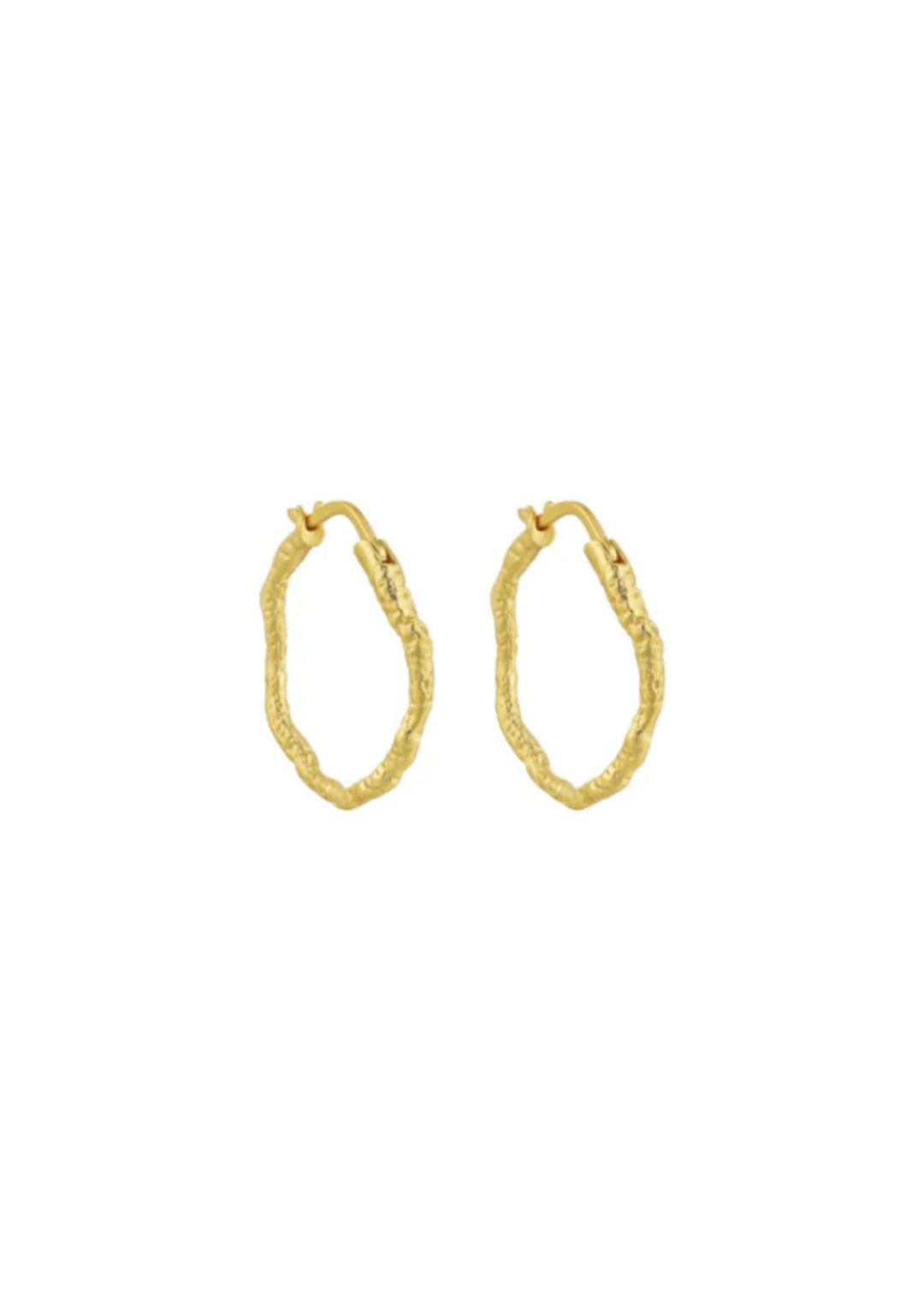Andcopenhagen - Hammered Øreringe - Guld - Small
