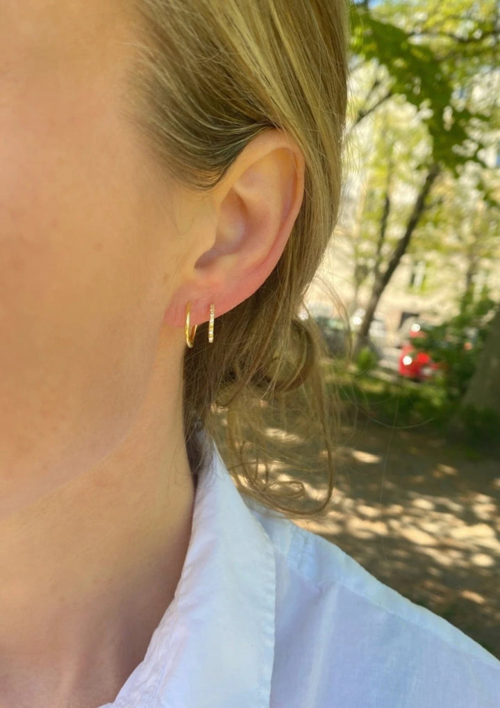 Andcopenhagen - Shiny Double Swirl Hoops - Guldbelagt