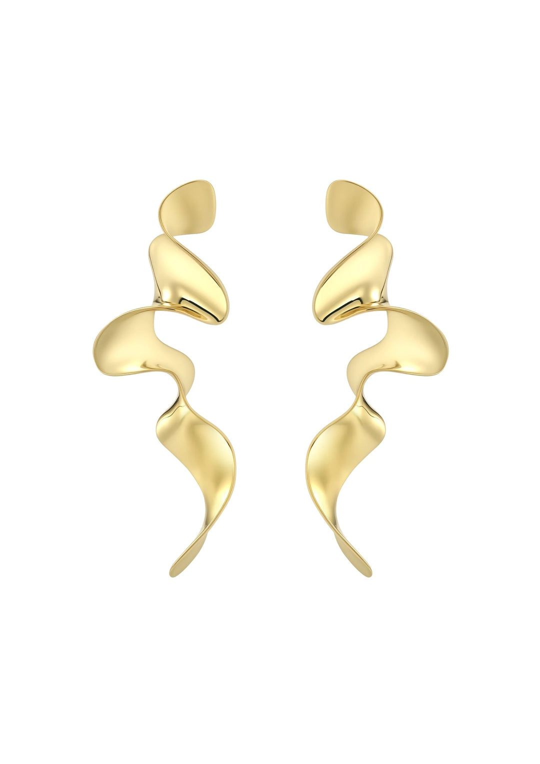 Andcopenhagen - Swirl Øreringe - Suie Big- Guld