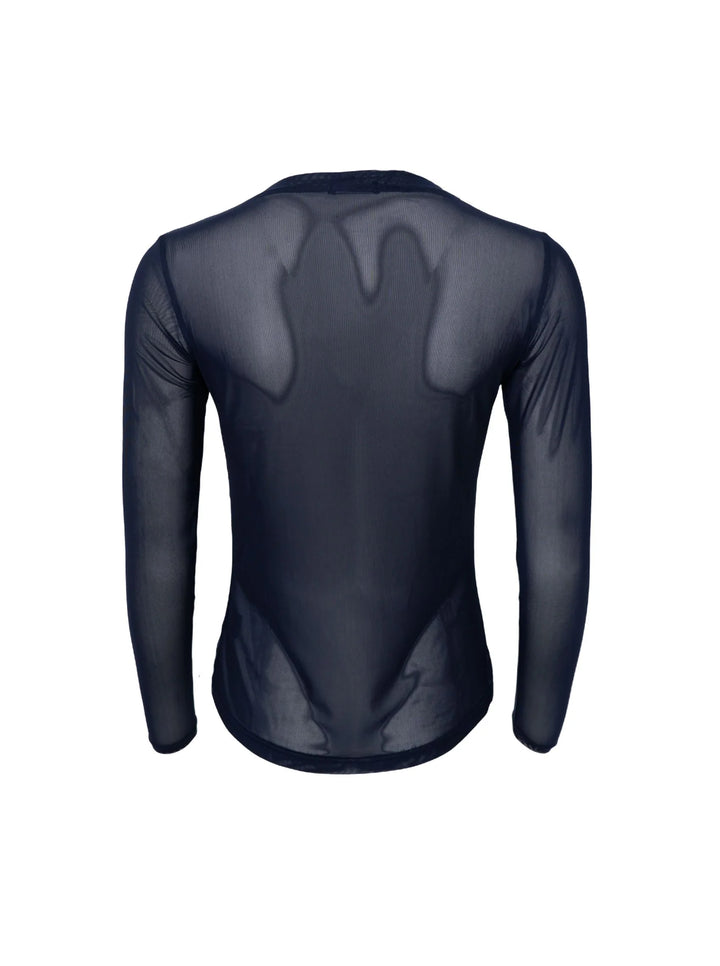 Black Colour - BC Annie Mesh Blouse - Navy