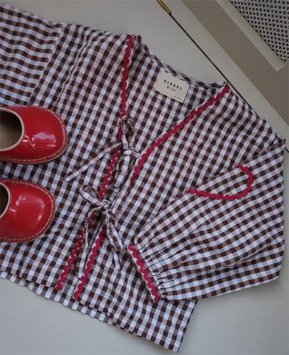 Sissel Edelbo - Astrid MINI Top - Brown Checks