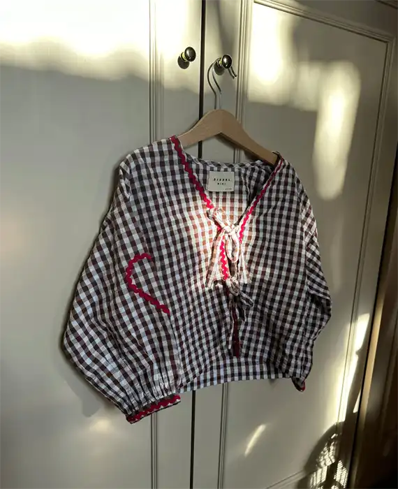 Sissel Edelbo - Astrid MINI Top - Brown Checks