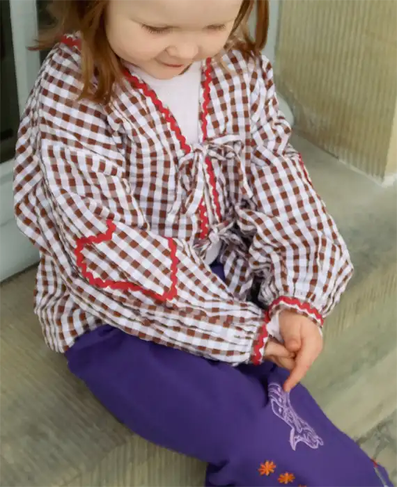 Sissel Edelbo - Astrid MINI Top - Brown Checks
