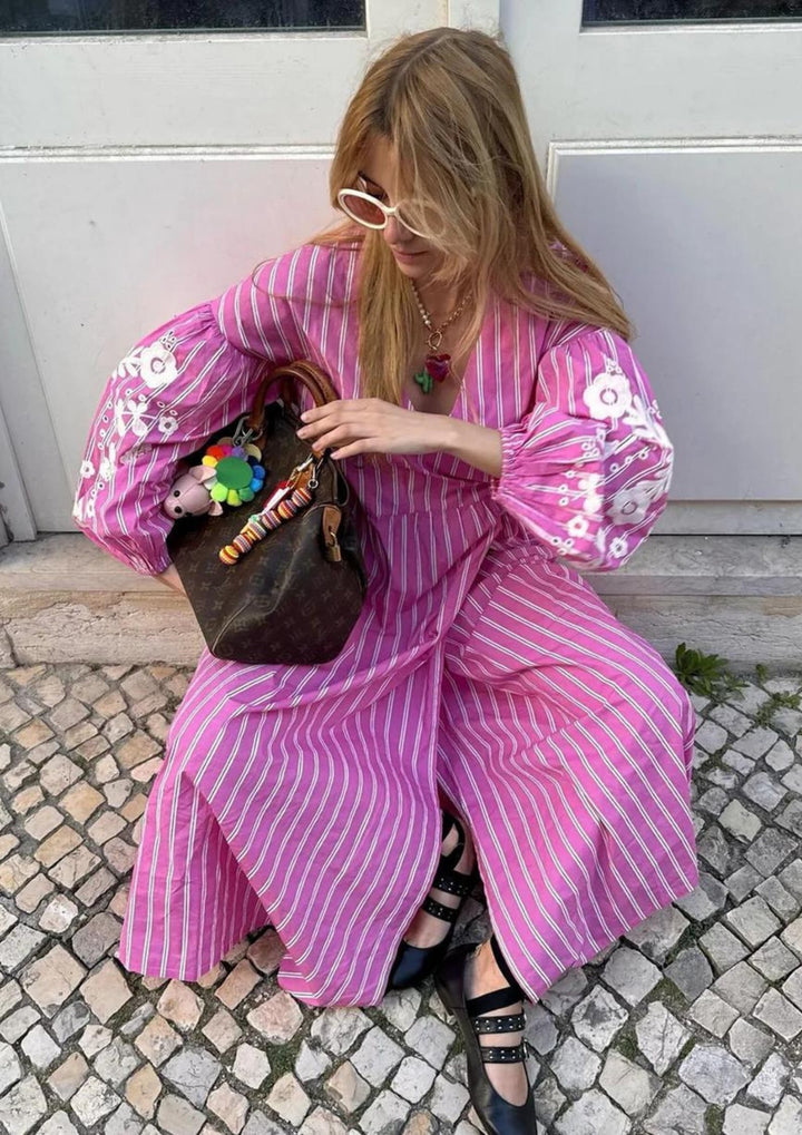 Siddel Edelbo- Augustine Slå-om Kjole - Pink - Onesize