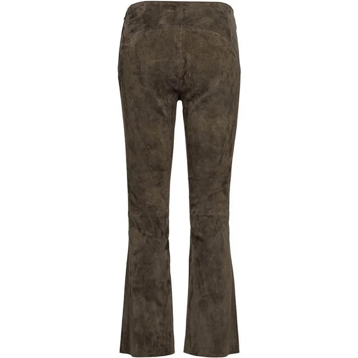 Depeche - Ava HW Suede 7/8 Bukser - Khaki