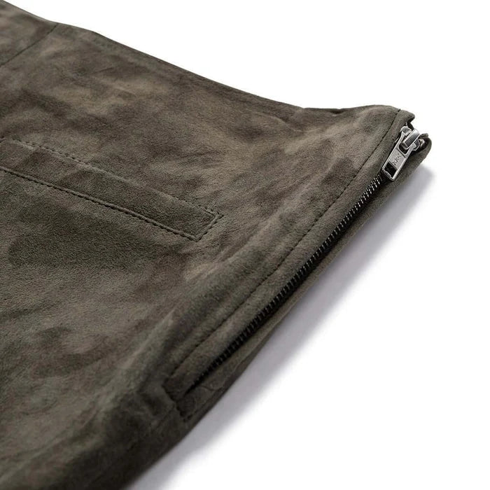 Depeche - Ava HW Suede 7/8 Bukser - Khaki