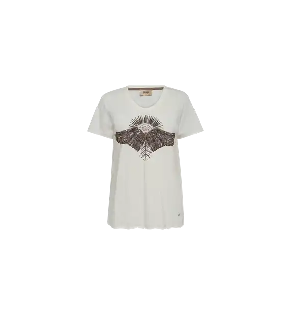 Mos Mosh - Nadine O-ss Deco T-shirt - Ecru
