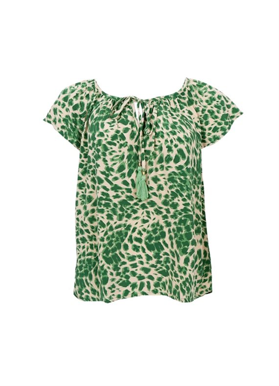 Black colour - Luna Dana Blouse - Green Leo