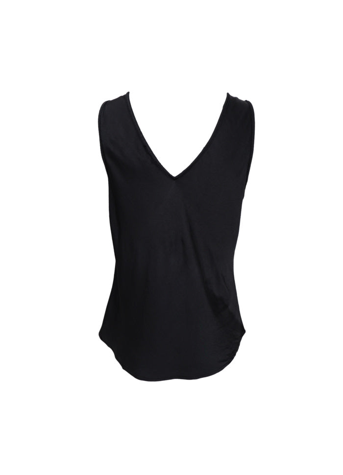 Black Colour - Mabel Double N-neck Top - Black