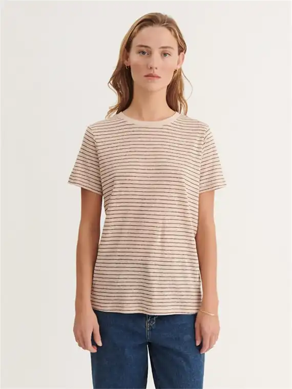 Basic Apparel - Kali Stripe T-shirt - Smoke Gray/Carafe