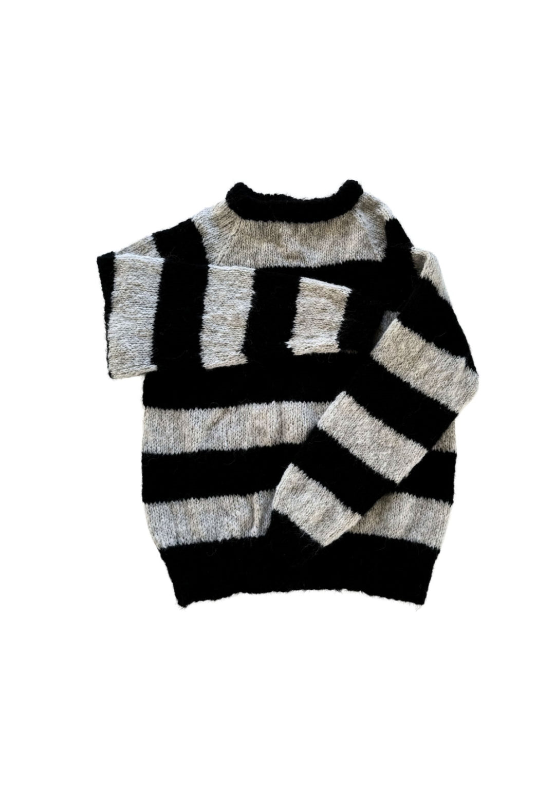 Coffee Beanies - Ida Strik - Striped Black/beige - Onesize