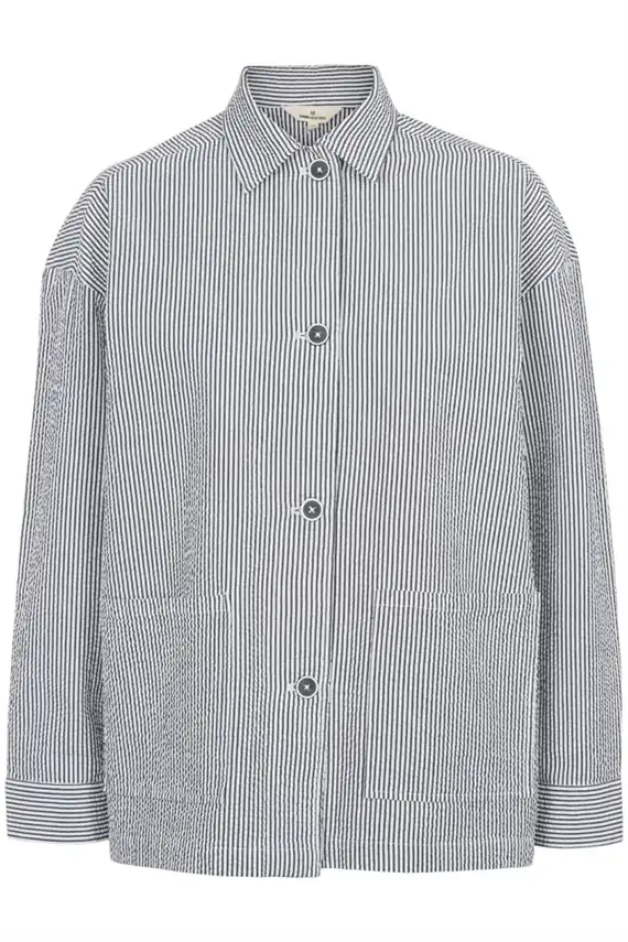 Basic Apparel - Asta Jakke - Bright White/Sky Captain
