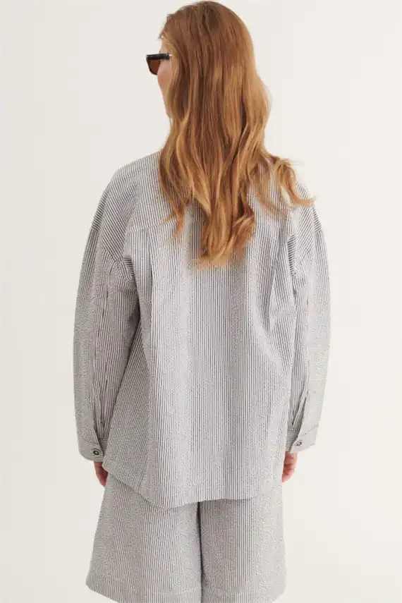 Basic Apparel - Asta Jakke - Bright White/Sky Captain