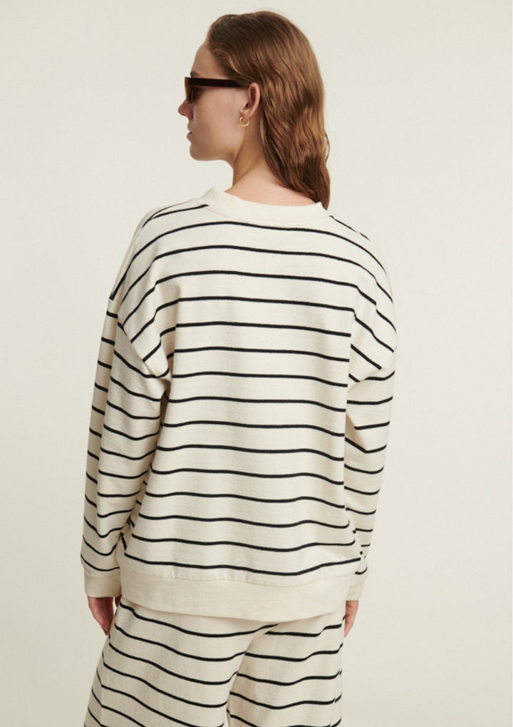 Basic Apparel - Anneli Oversized Tee LS Sweat - Birch/Black