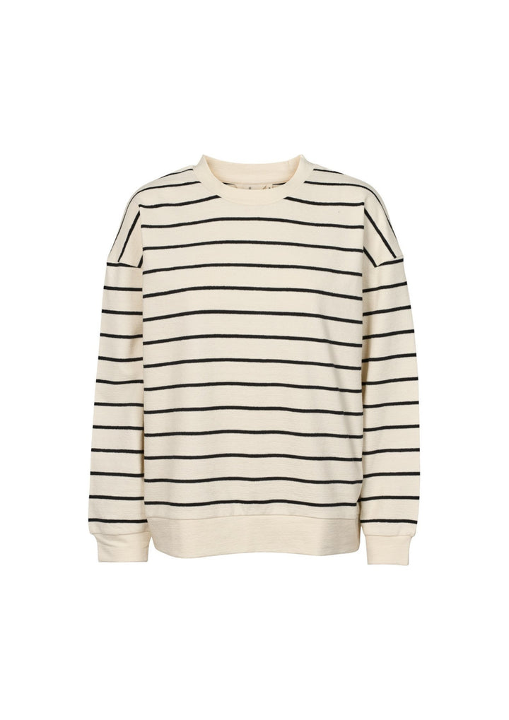 Basic Apparel - Anneli Oversized Tee LS Sweat - Birch/Black