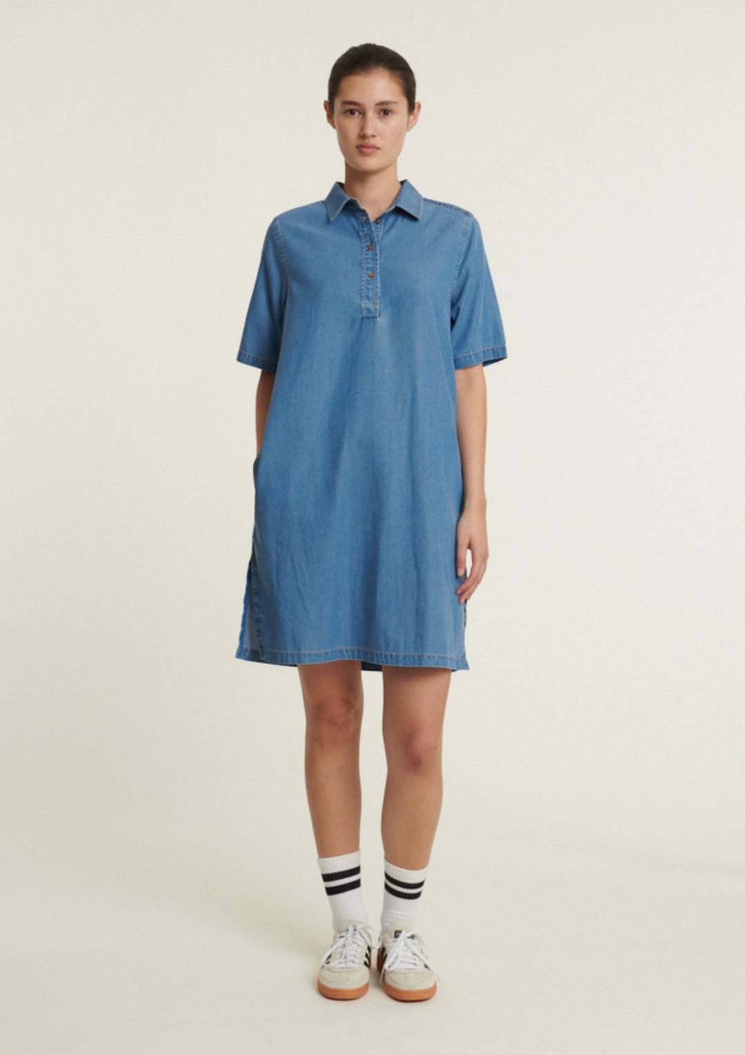 Basic Apparel - Bine Polo Dress - Light Denim