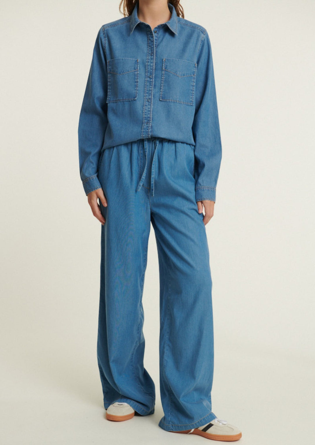 Basic Apparel - Bine Wide Pants - Light Blue