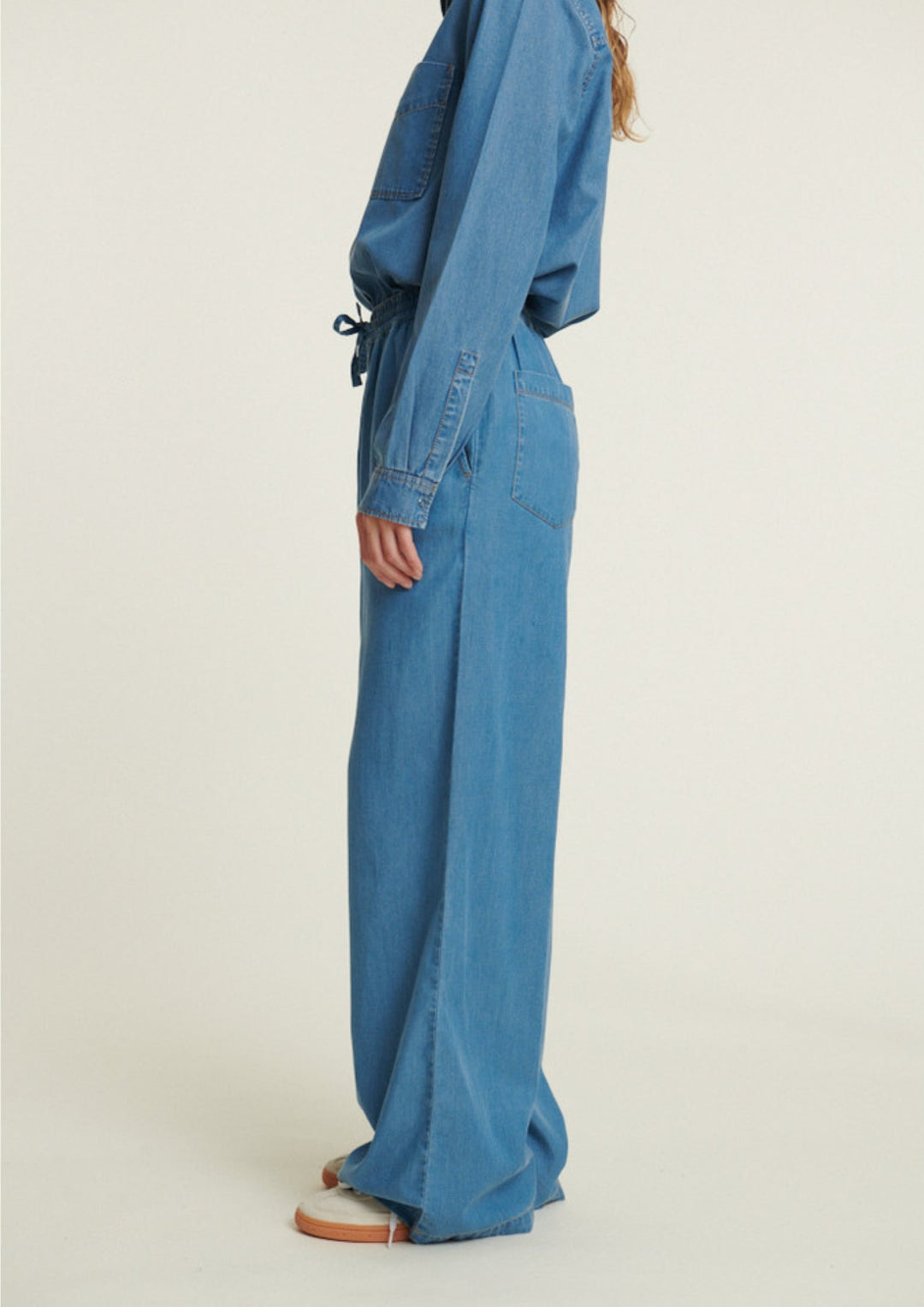 Basic Apparel - Bine Wide Pants - Light Blue