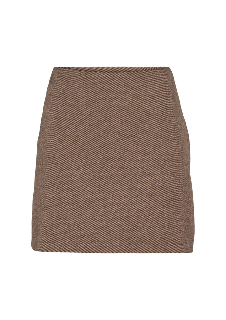 Basic Apparel - Dina Short Nederdel - Chocolate Torte / Pumic St