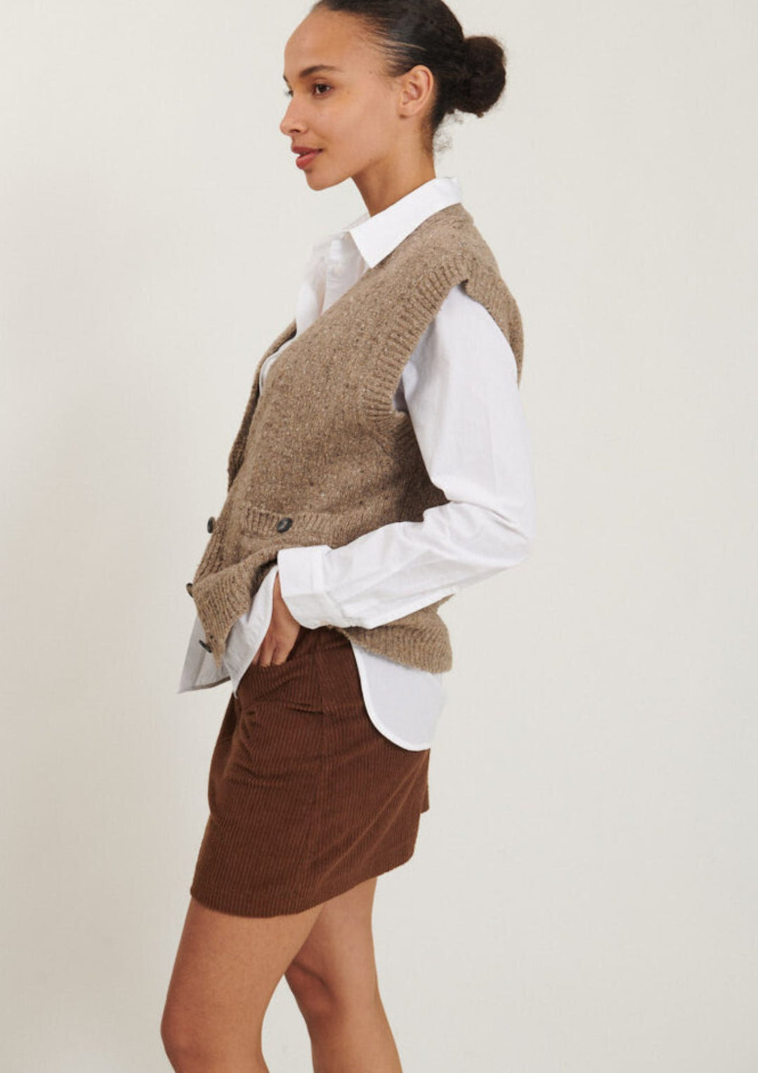 Basic Apparel - Puzzle Vest - Greige