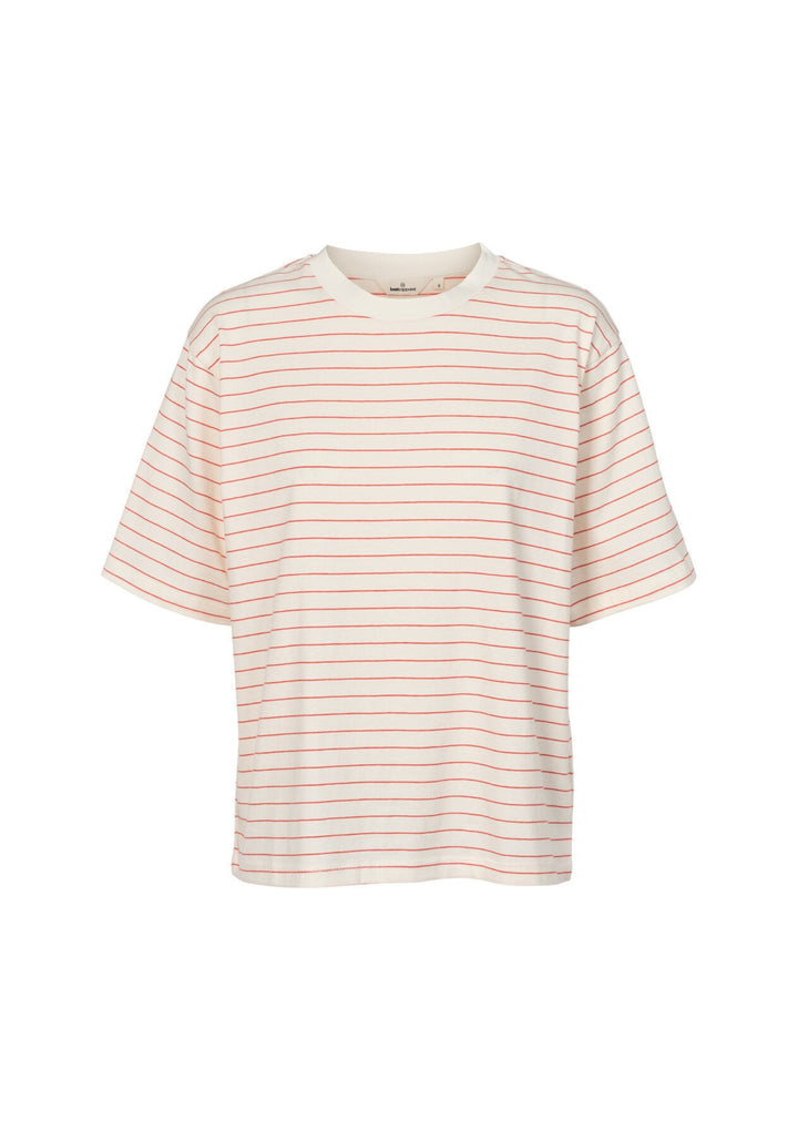 Basic Apparel - Raja Stripe Tee - Grenadine / Whisper white