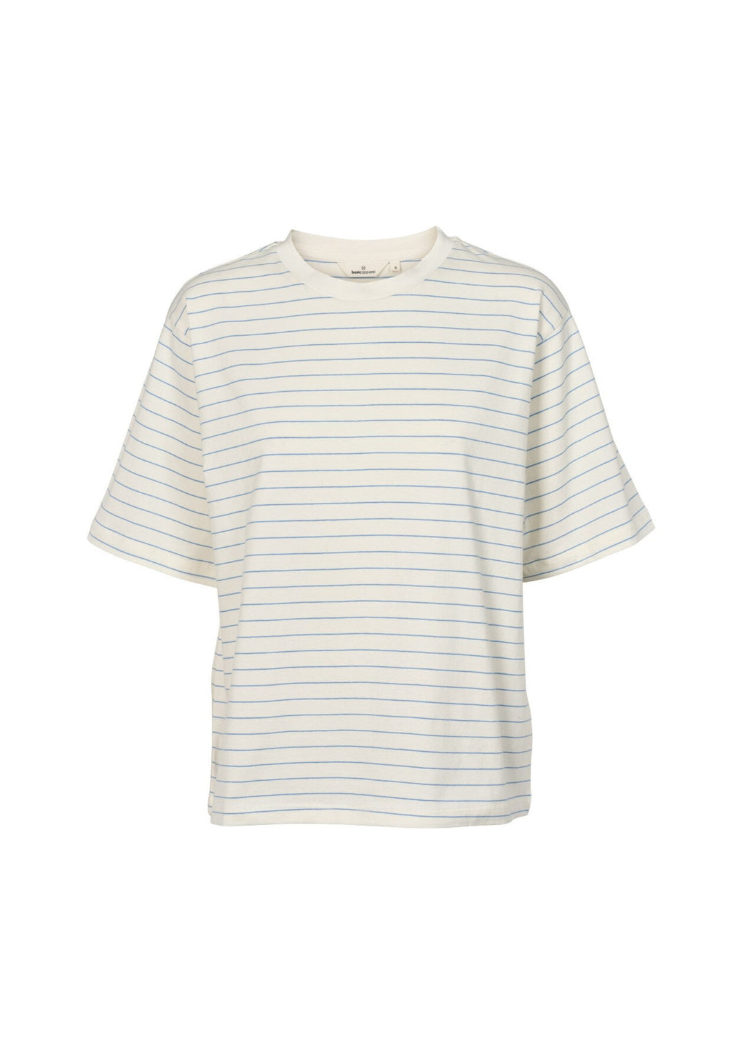 Basic Apparel - Raja Stripe Tee - Quiet Harbor / Whisper white