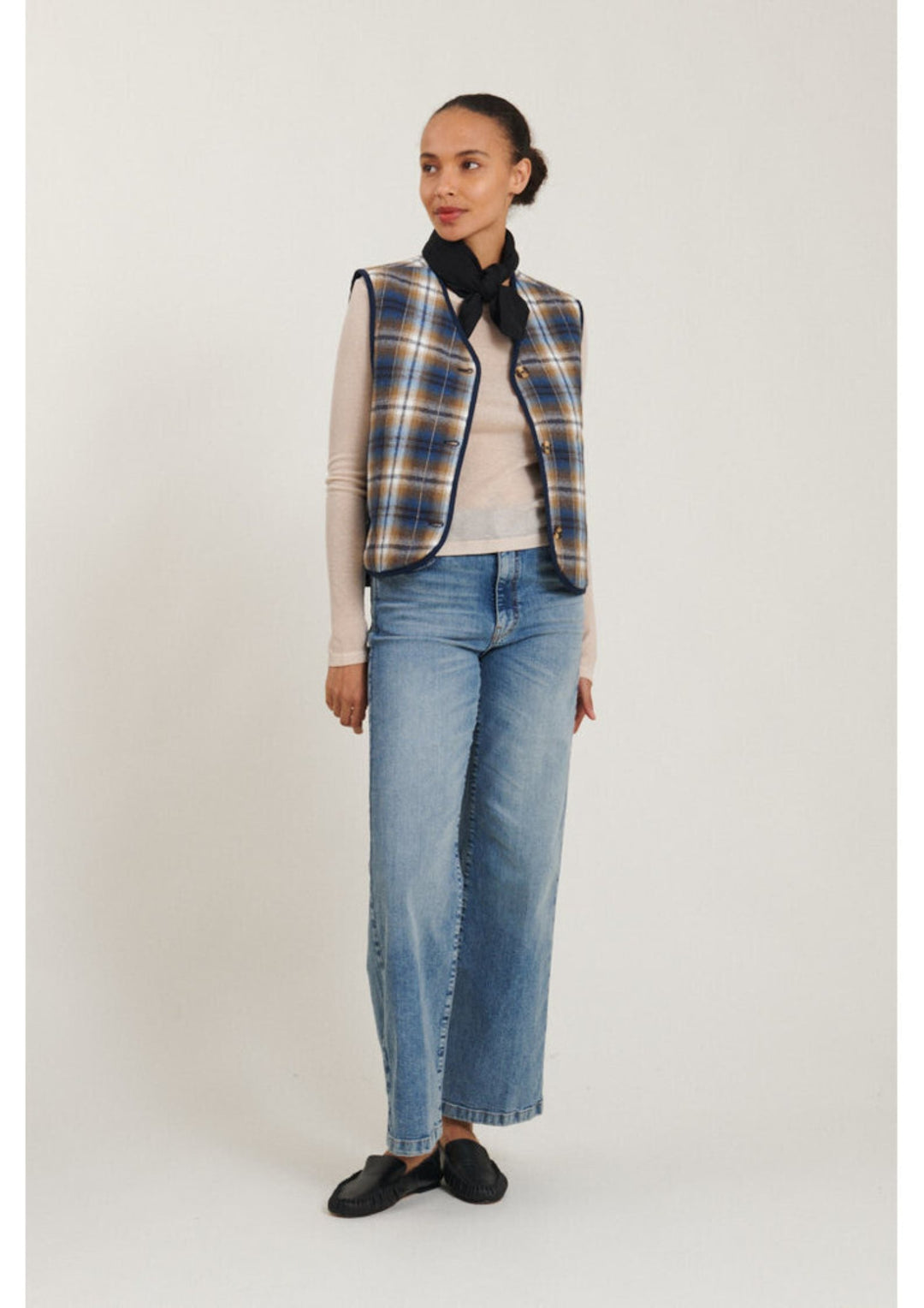 Basic Apparel - Trudie Vest - Tobacco / Classic Blue