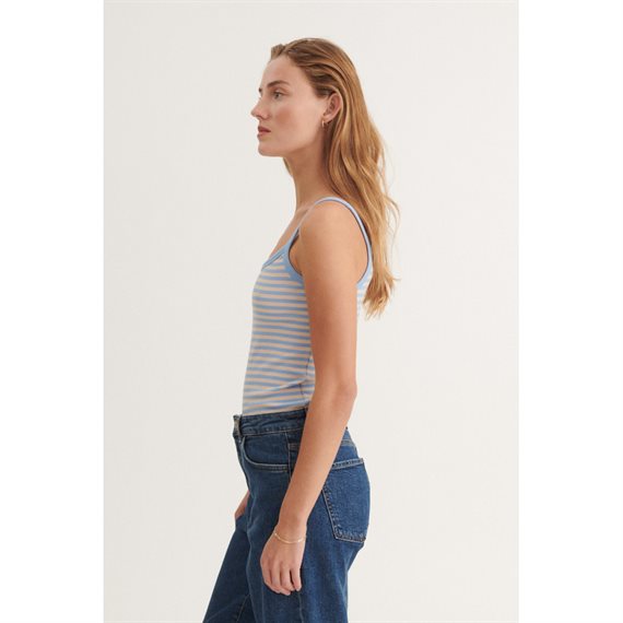 Basic Apparel - Ludmilla Stripe Strop Top - Frozen Fjord/Smoke Gray