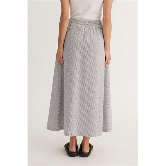 Basic Apparel - Asta Nederdel - Bright White / Sky Captain