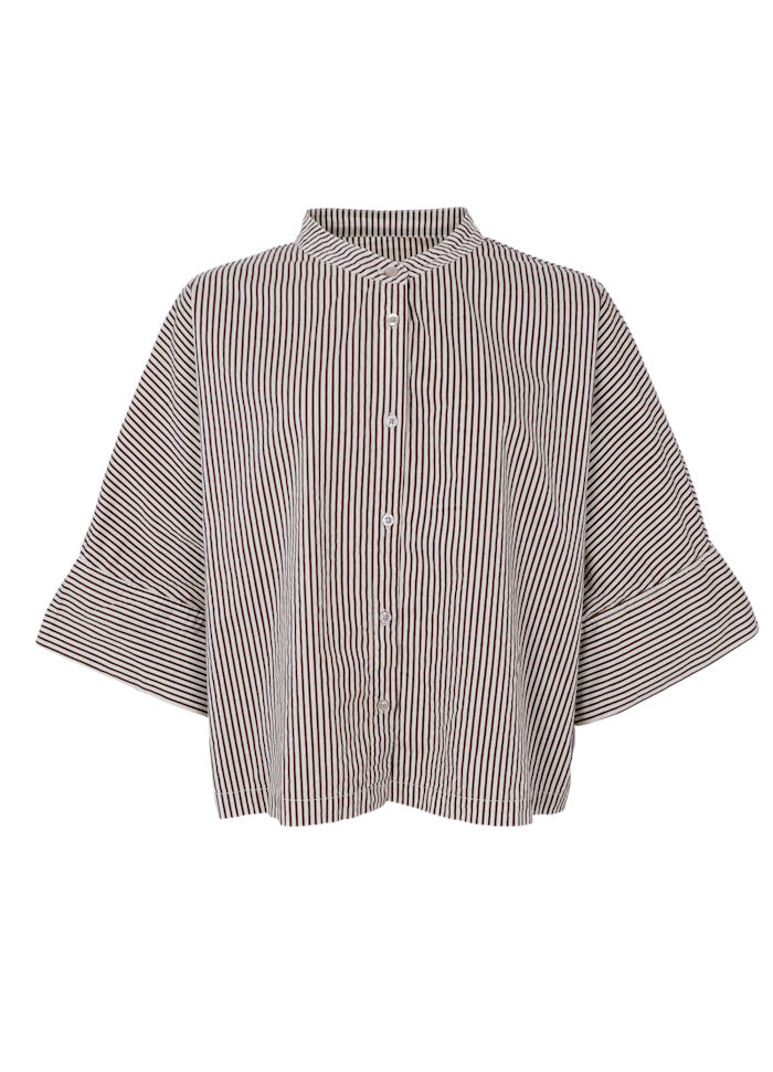Black Colour - Ally Loose Shirt - Cream - ONESIZE