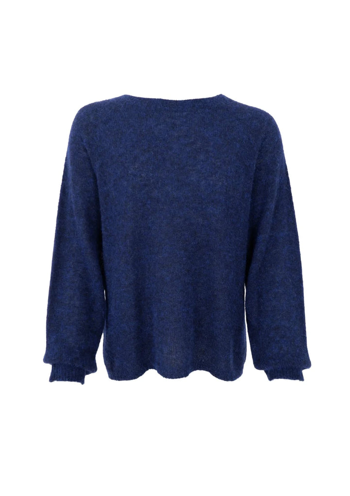Black Colour - BCDell LS Strik Jumper - Navy