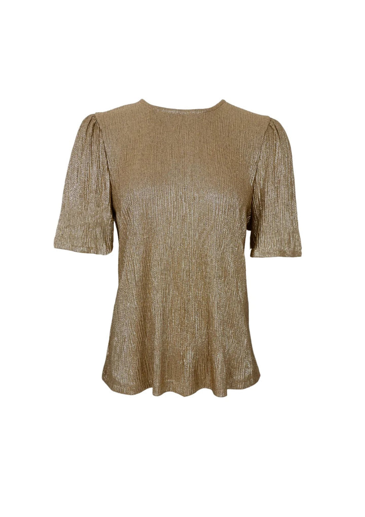 Black Colour - BCGlossy Bluse - Golden