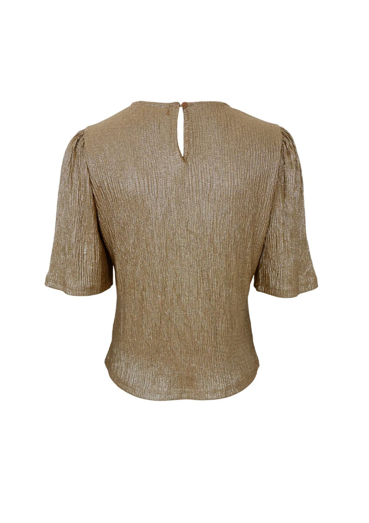 Black Colour - BCGlossy Bluse - Golden