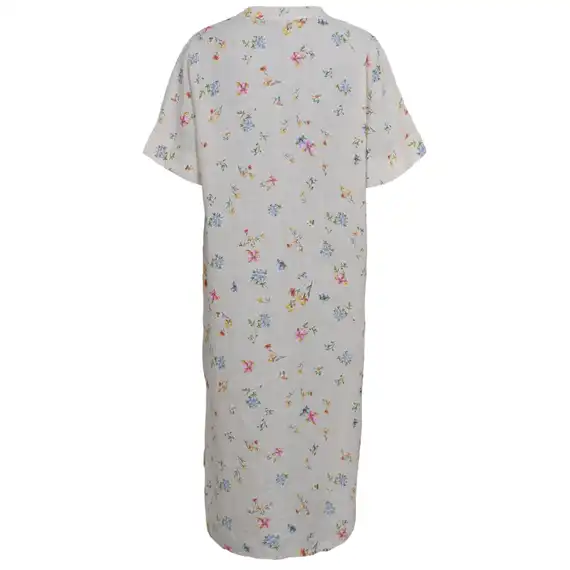 Black Colour - Melina Long Linen Kjole - Flower