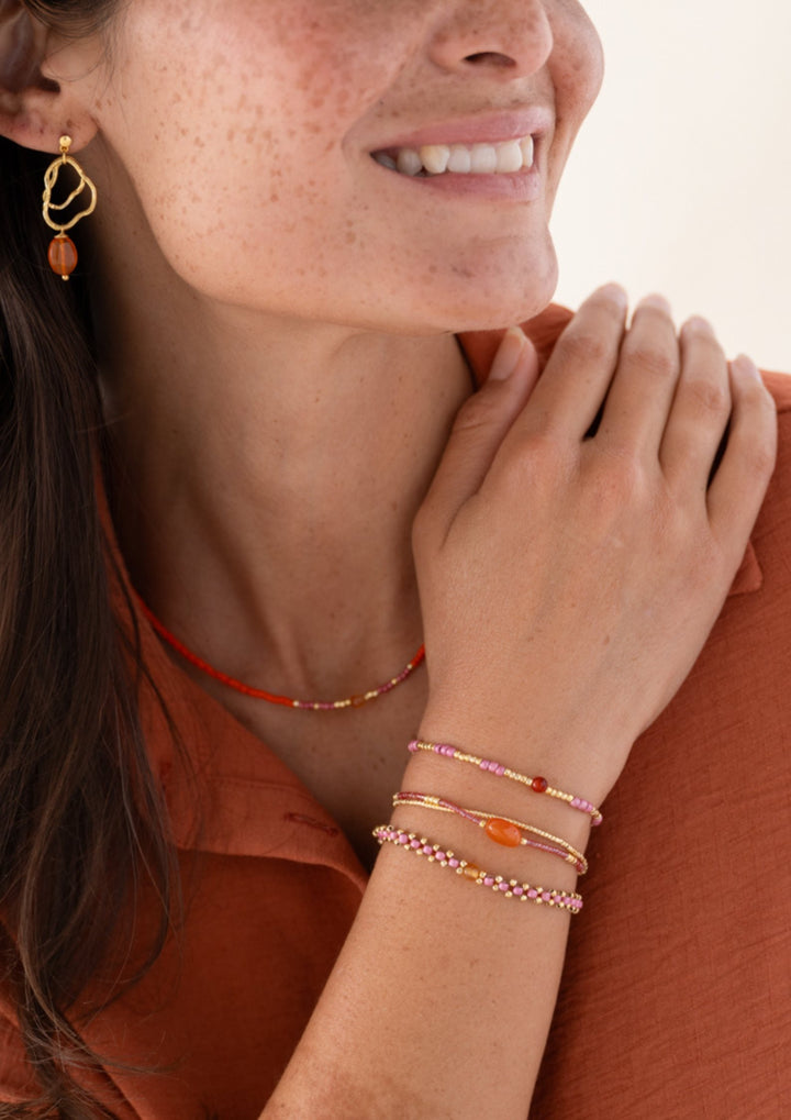 A Beautiful Story - Eternal Armbånd Gold - Carnelian - Onesize