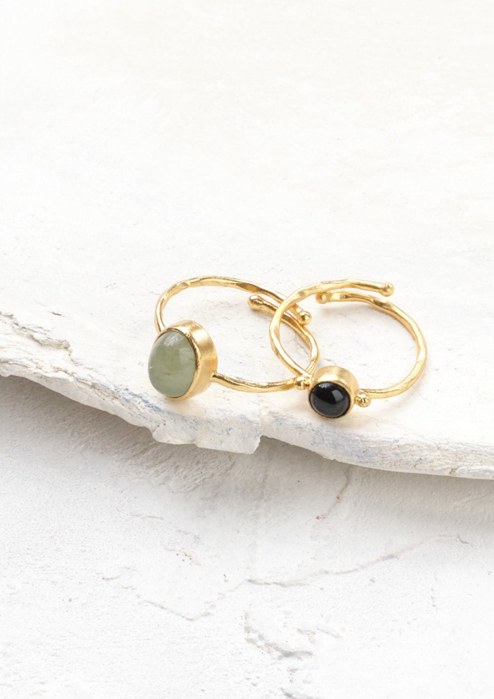 A Beautiful Story - Faithful - Guld Ring GP - Black Onyx - Onesize