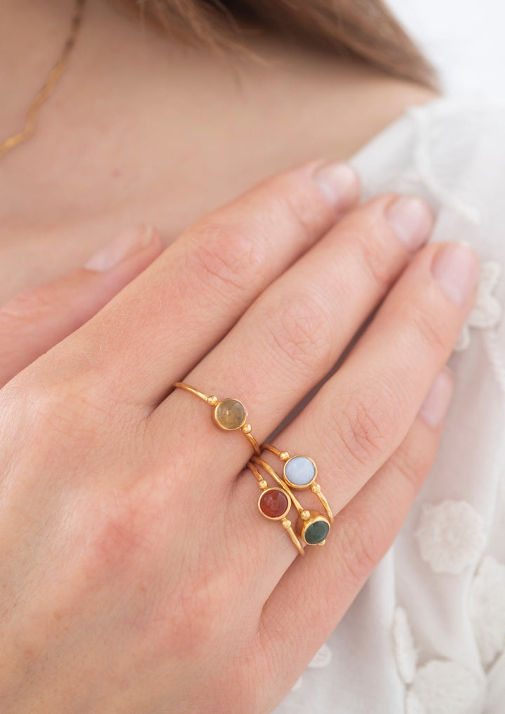 A Beautiful Story - Faithful - Guld Ring GP - Carnelian - Onesize