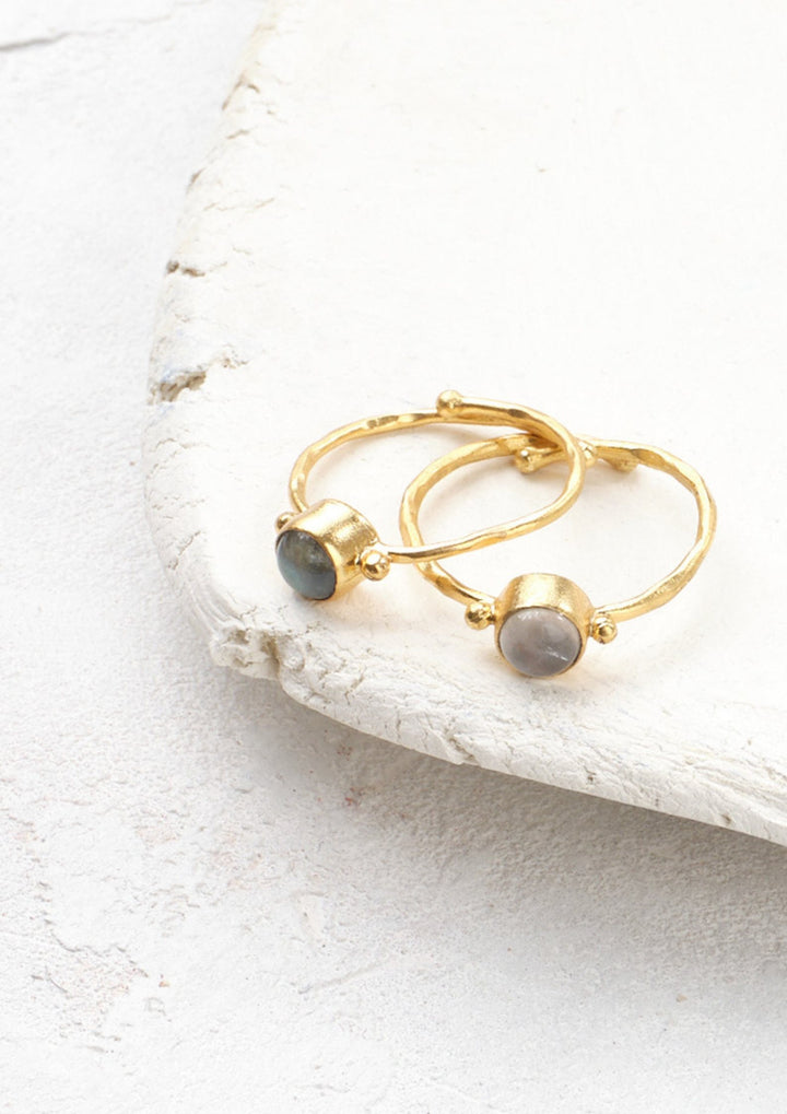 A Beautiful Story - Faithful - Guld Ring GP - Rose Quartz - Onesize