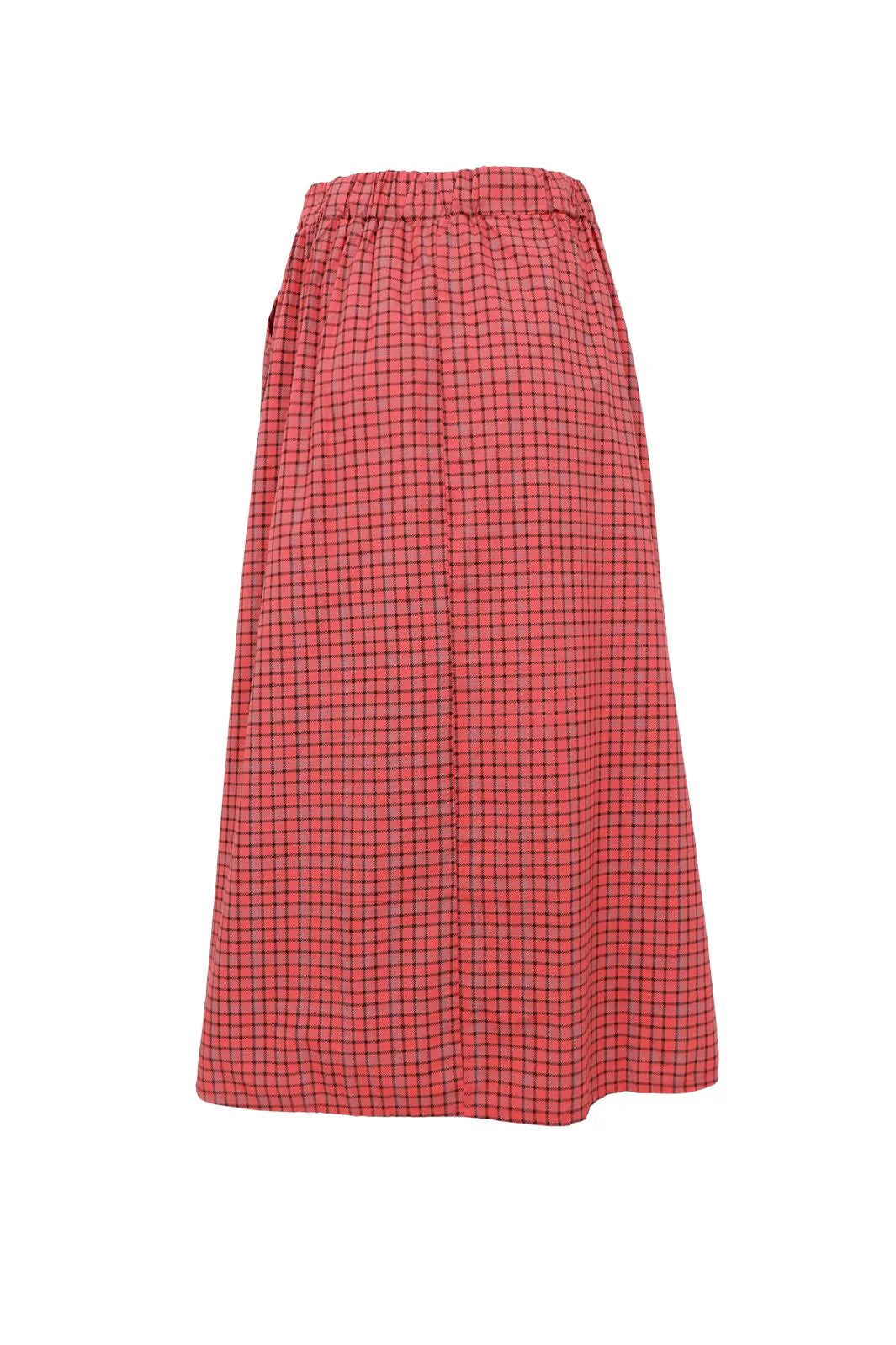 Black Colour - Cabbie skirt - Red Check