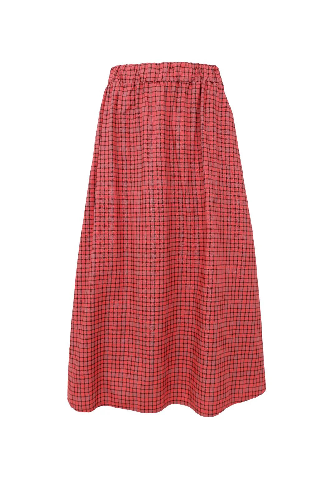 Black Colour - Cabbie skirt - Red Check