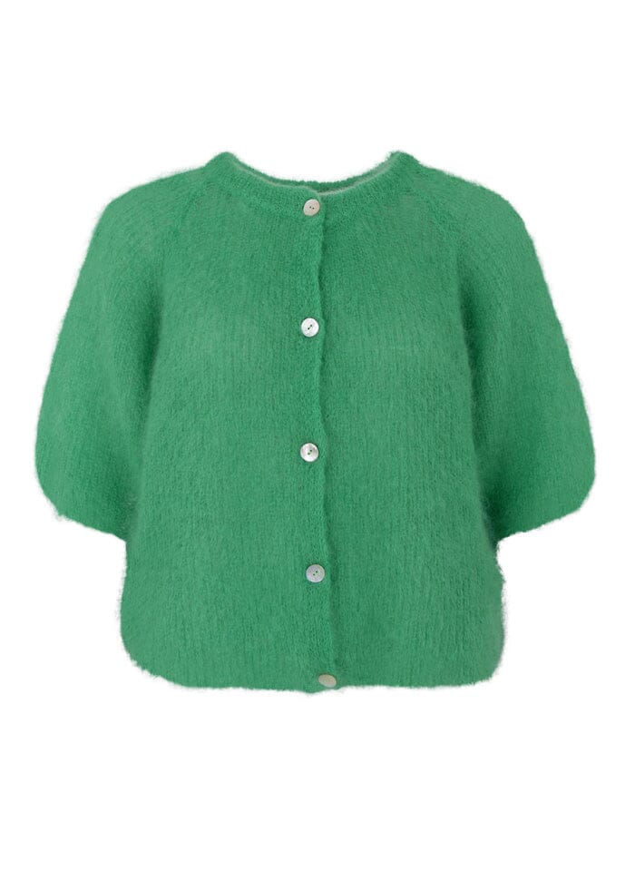 Black Colour - Bjoerk Patent Knit Cardigan - Green