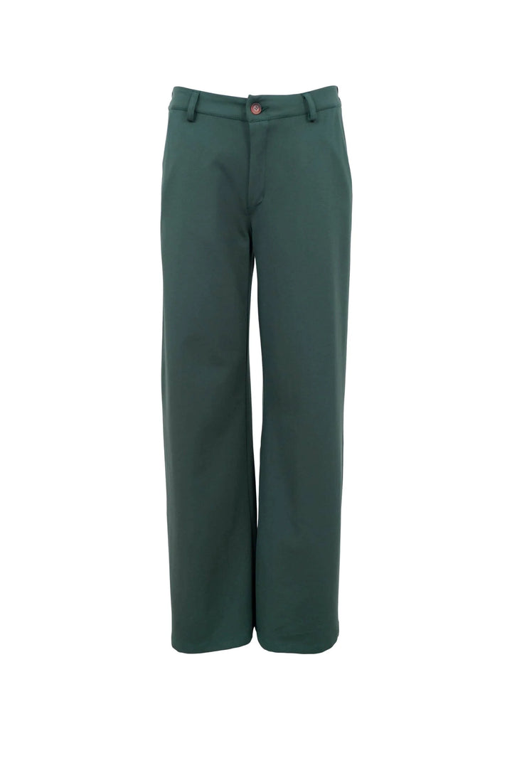 Black Colour - Davi Casual Box Pants - Bottle Green