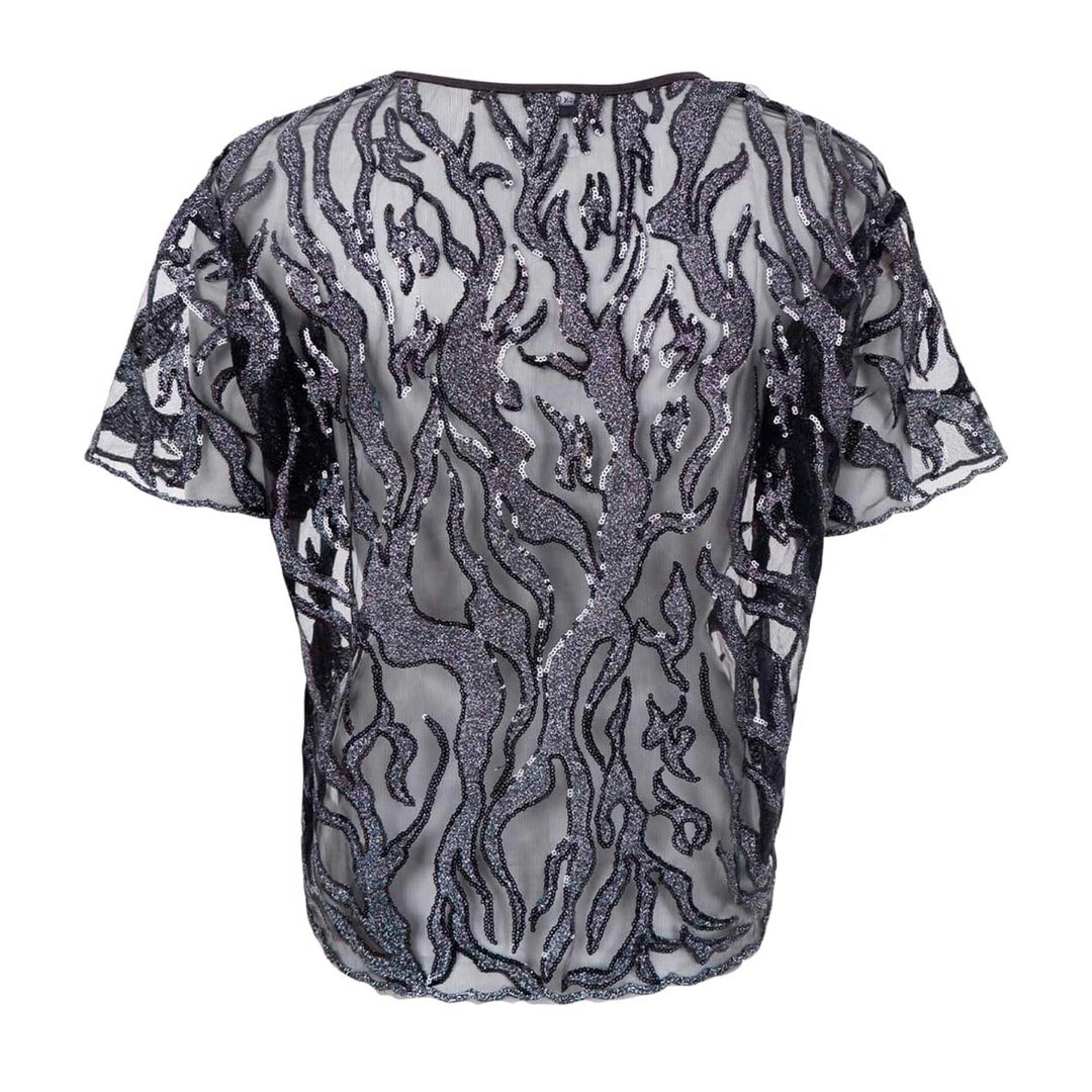 Black Colour - Maggie Blouse - Black Silver